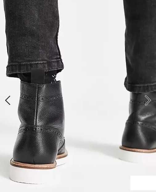 Ghete lace-up 44 44.5 premium ASOS NOI piele naturala moale