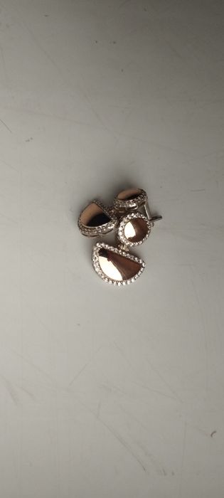 Роскошный комплект серьги и кольцо из серебра с позолотой