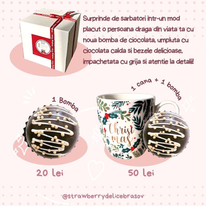 Cadou Craciun cana si bila de ciocolata calda