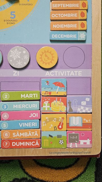 Calendar magnetic vremea pt copii - Educlass in limba romana