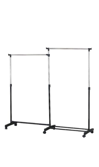 Двойна закачалка с колелца, Щендер за дрехи, метал