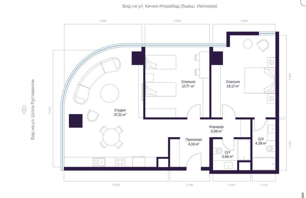Апартамент 96 м² в ЖК Modera Towers! 22 этаж. Панорамный вид