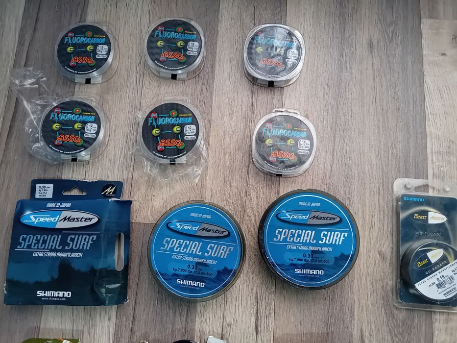 Vând fir monofilament Shimano, Sufix Fuse, Asso, Caperlan - noi, in cu