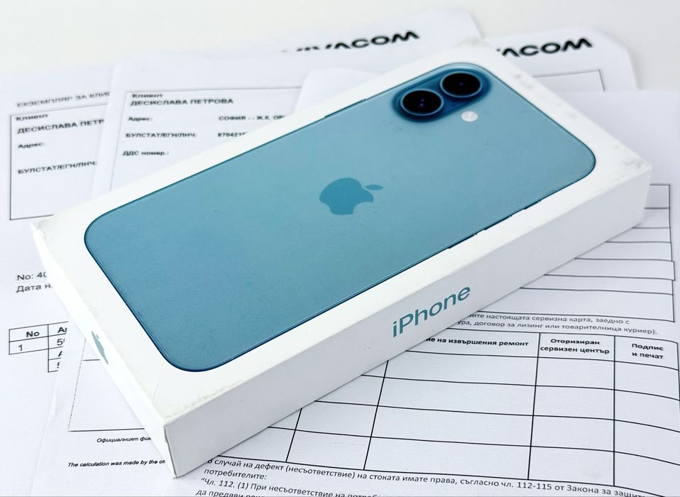 НОВ! Apple iPhone 16 Plus 512GB Teal 2г. Гаранция!