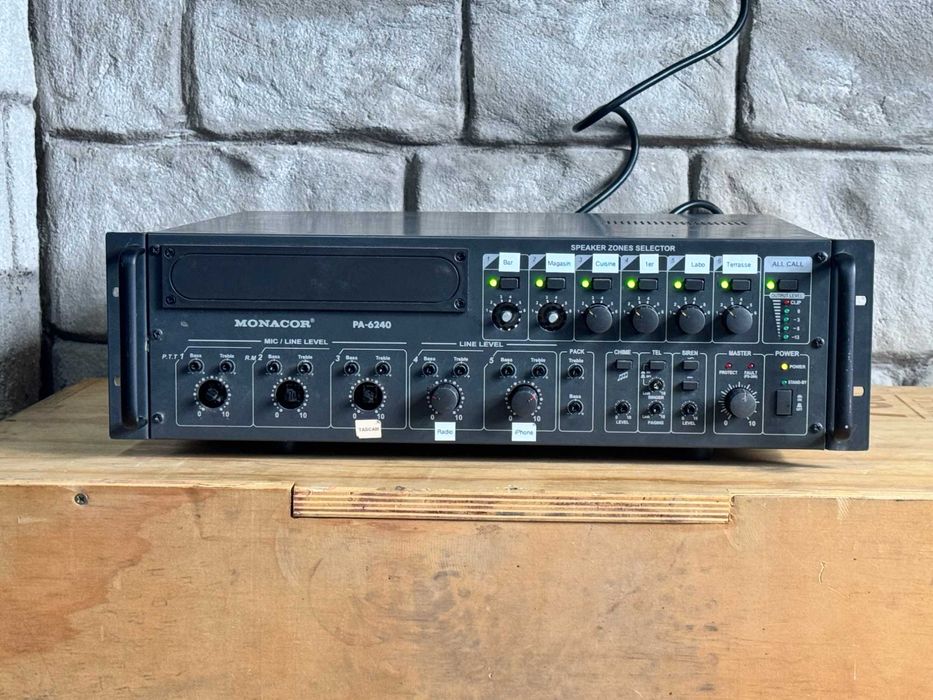 Стъпало  Monacor PA-6240 ELA Amp ,  6-зонoв моно миксер усилвател 240W