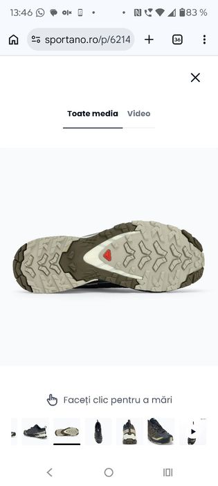 Semighete pt alergare, treking, bărbați, mar. 44,  Salomon XA Pro 3D V9