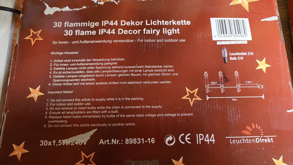 Instalații luminoase pentru brad - 30 becuri / cutie*