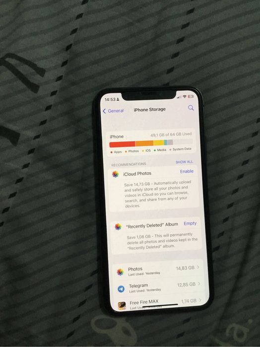 iphone X 87%yomkost radnoy