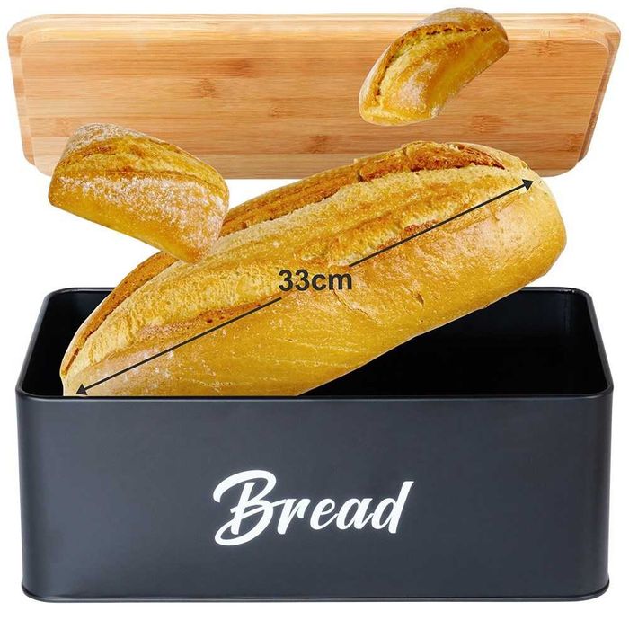 Комплект Кутия за Хляб и 3 буркани за съхранение на Кафе, Чай и Захар