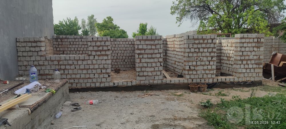 Шлакаблок териш , девол оламиз, фундамент куйамиз
