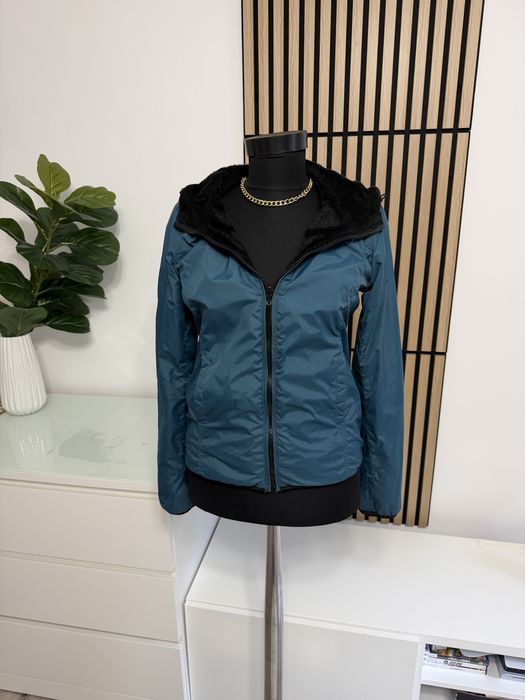 Jachetă îmblănită verde de brand outlet xs