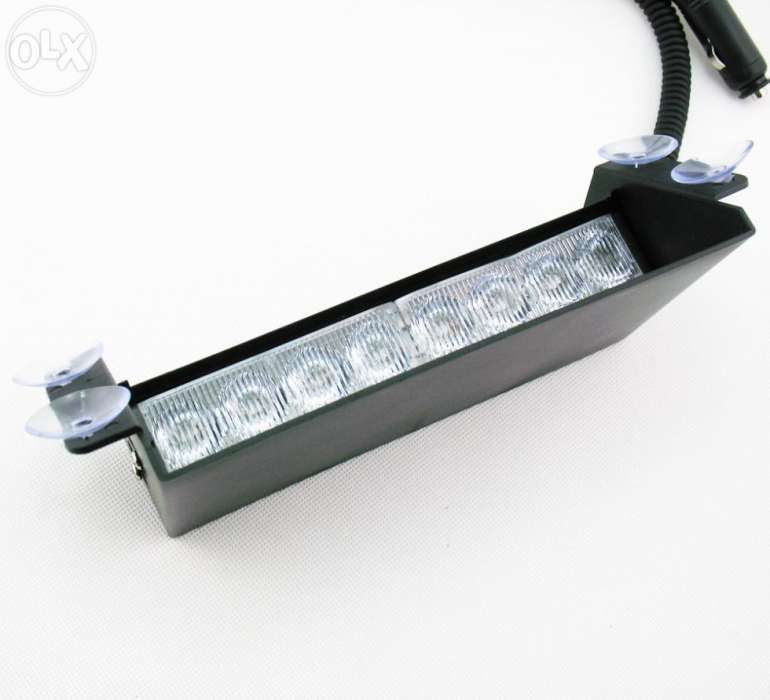Lumini avertizare 8 LED stroboscop rosu/albastru politie SRI +CADOU!