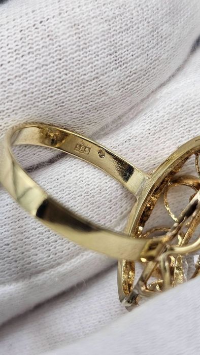 Винтидж пръстен 14K злато с планински кристал – 6.00 г