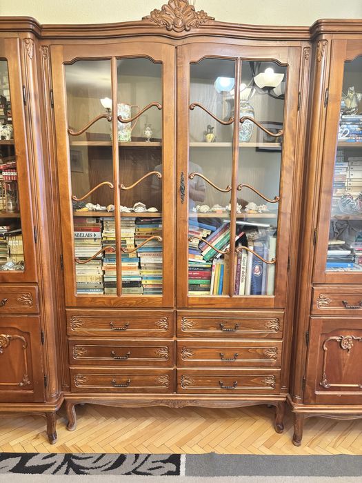 Bibliotecă Lemn Masiv Stejar – Vintage