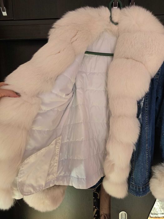 Geaca denim blana naturala