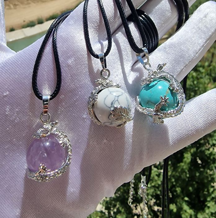 Кулон Дракон из натуральных камней.