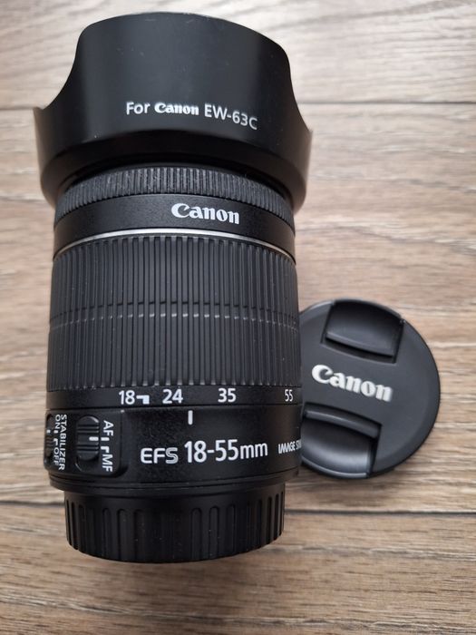 Canon 18-55mm IS STM + filtru UV si parasolar