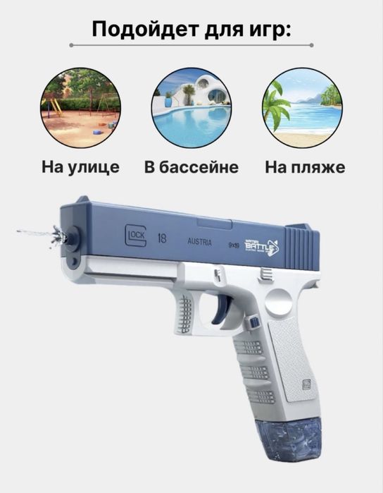 Водяной пистолет GLOCK Гарантия есть! Доставка есть!