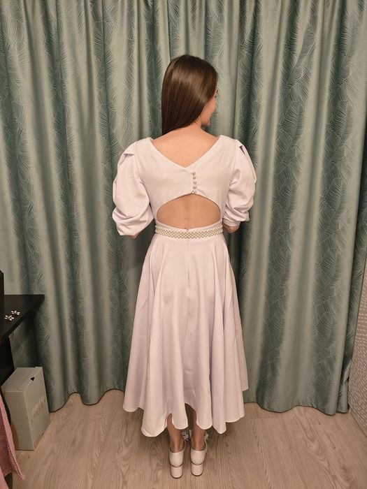 Rochie cununie alba eleganta boema