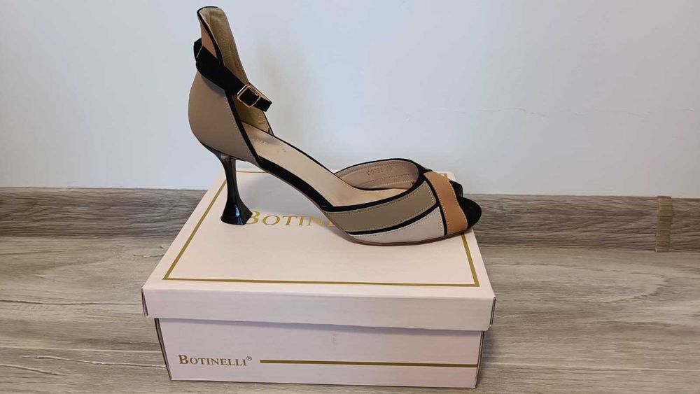 Sandale dama din Piele Ecologica Intoarsa - Botinelli - toc 8 cm