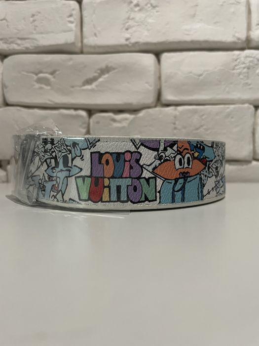 Curea Louis Vuitton Multicolor Art Edition cu cataramă LV metalică