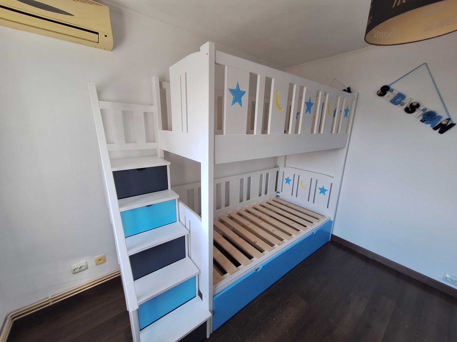 TRANSPORT GRATUIT.Pat etajat-supraetajat din lemn masiv.Cod 2516