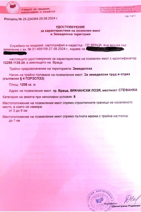 Продавам вилен имот в старите Врачански лозя 1200 кв.м.