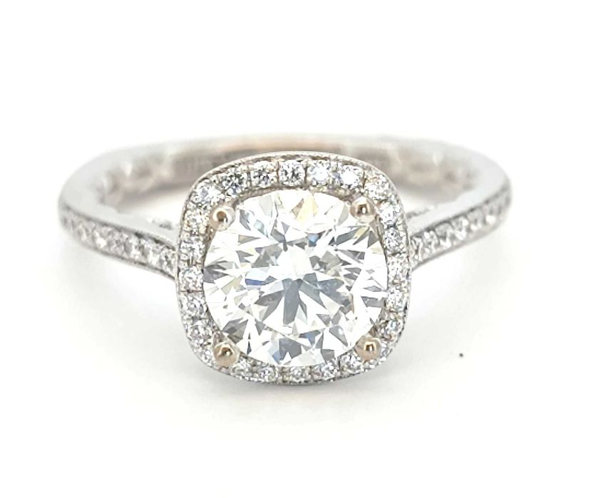 Inel 14k A. Jaffe cu diamnte naturale si  1.70ct lab grown