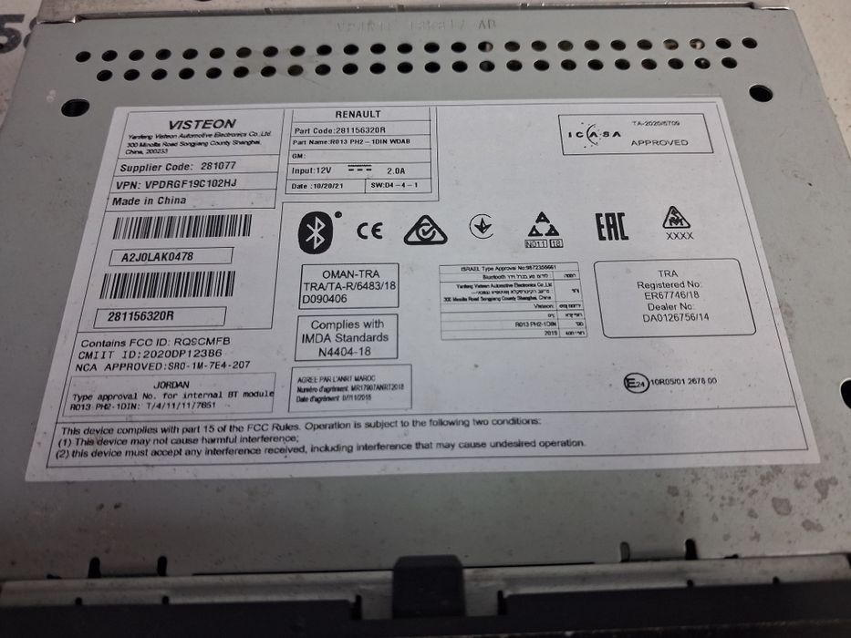 Radio MP3 Renault Master 4 2019 - 2022 euro 6
