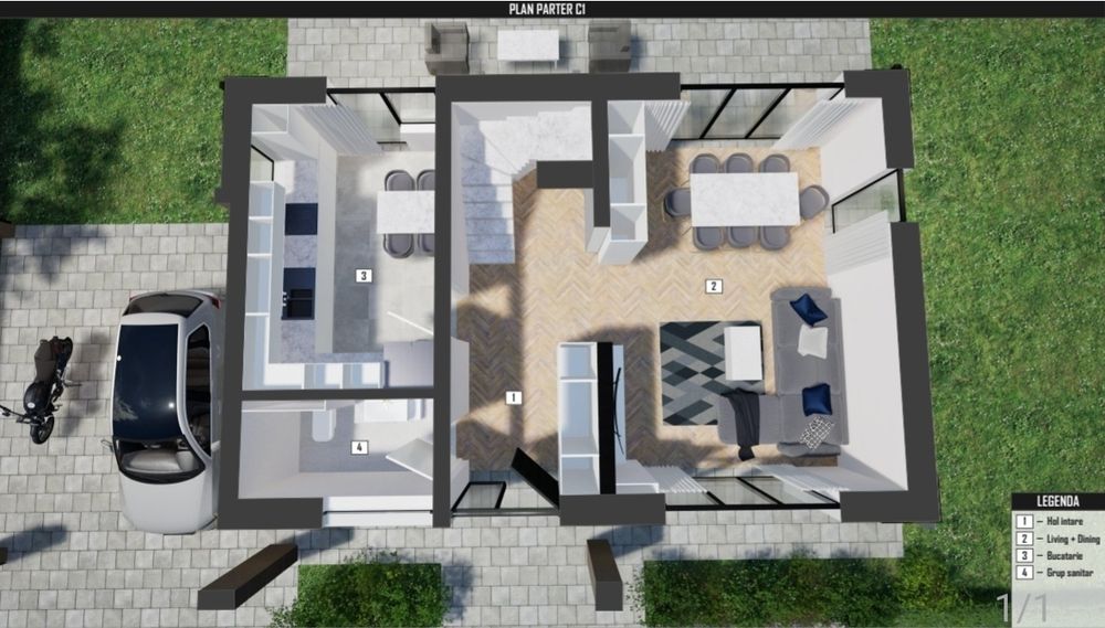 Casa pasiva nZEB individuala Rus Residence Floresti 163mp Teren 445mp