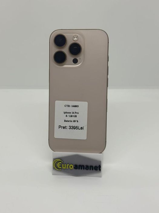 Telefon mobil Apple iPhone 16 Pro, 128GB, Baterie 89% -A-