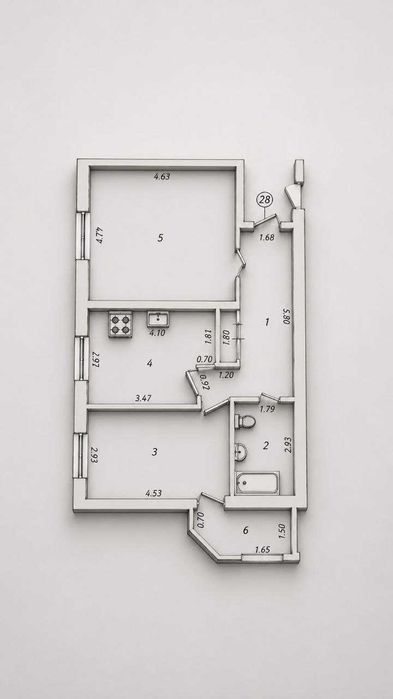 куйлюк 1,  2/2/4, 68м2, новостройка