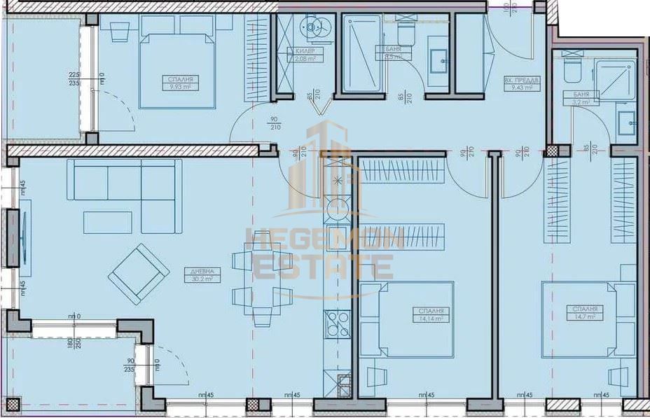 4-стаен в Варна-Кайсиева градина площ 131 цена 169000
