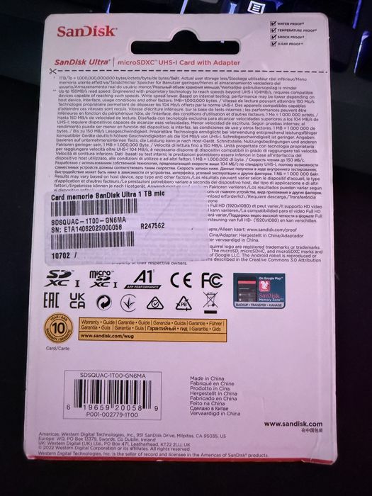 Card Sandisk MicroSDXC UHS-I cu adaptor 1tb 150mb/s