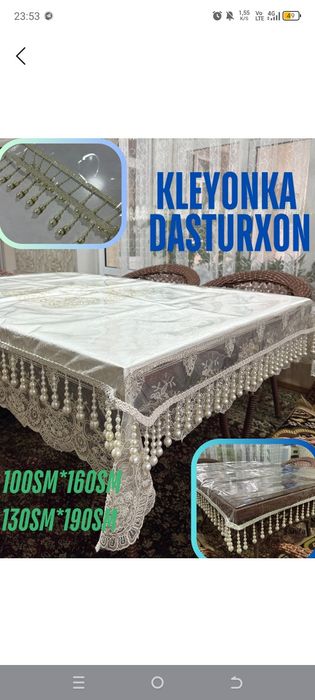 Marjonli kleyonka dasturxon