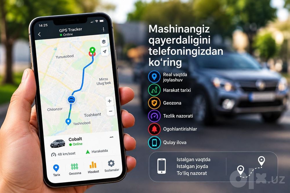 GPS bilan mashinangiz doim nazoratingizda