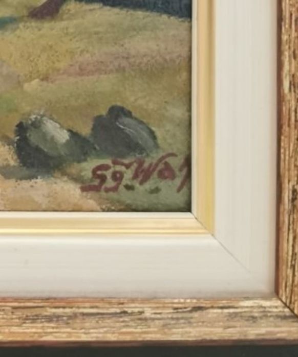 Антикварна картина масло 1959 г.