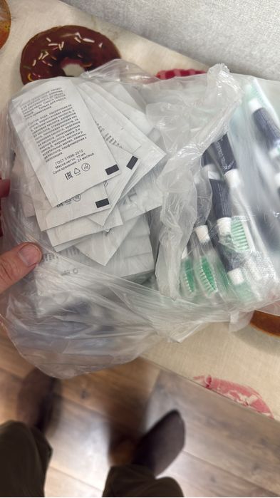 Продам одноразовые шампунь и щетки и мыло