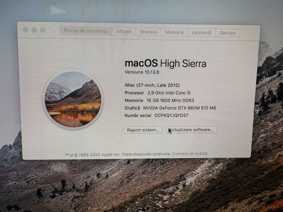 iMac 27 inch late 2012 Intel I5 2.9 GHz