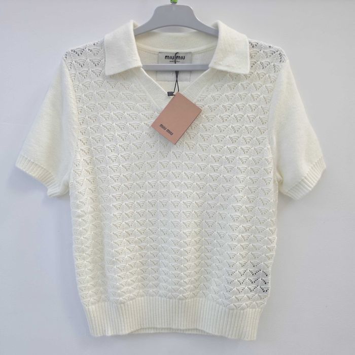 Bluza MiuMiu Cashmir, marimea 38 / M, noua, Alb