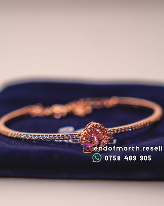 Bratara Swarovski Una Bangle Clover rose gold