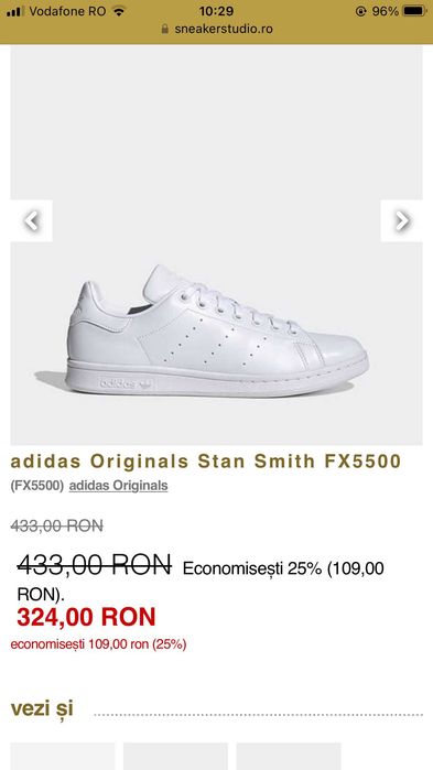 pantofi sport Adidas Stan Smith, marimea 41 1/3