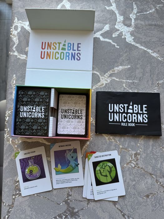 Бордови игри - Unstable unicorns, Monopoly, Jenga, Just one, Трамвай Т