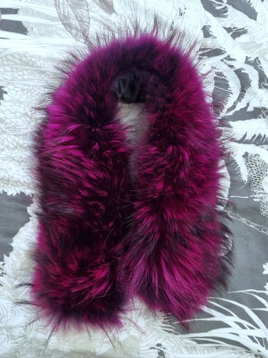 Guler Blana Naturala Nou pt Geaca / Parka Roz negru mob fuchsia