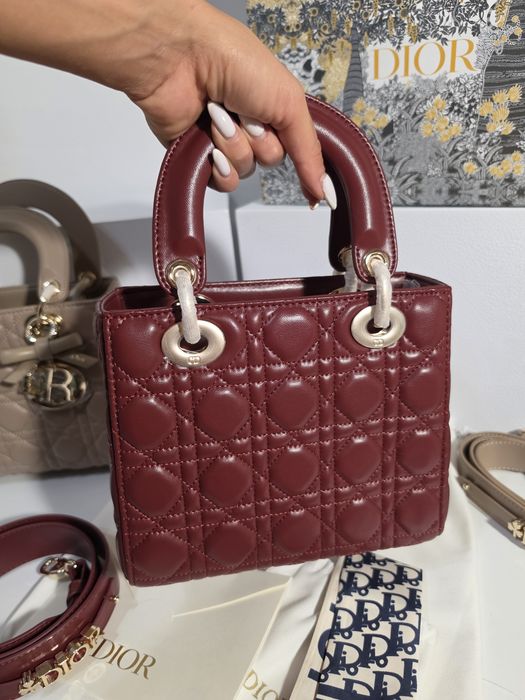 Налична чанта Lady Dior Burgundy