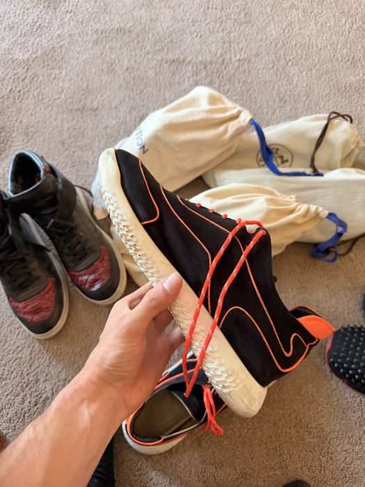 Оригинални маратонки Hermes Trail Sneaker Black Suede Orange