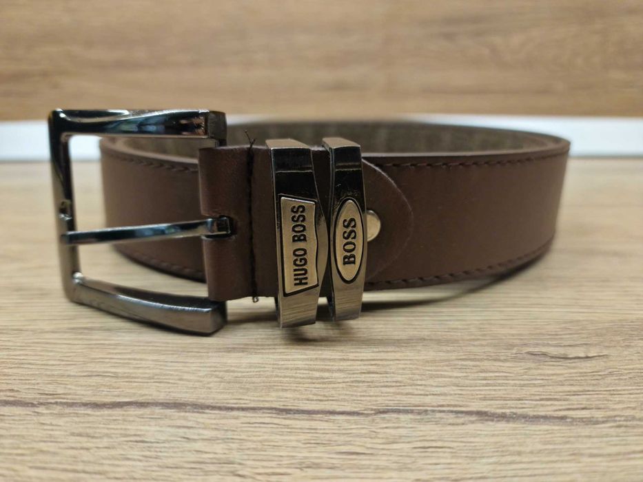 Мъжки кафяв кожен колан Hugo Boss