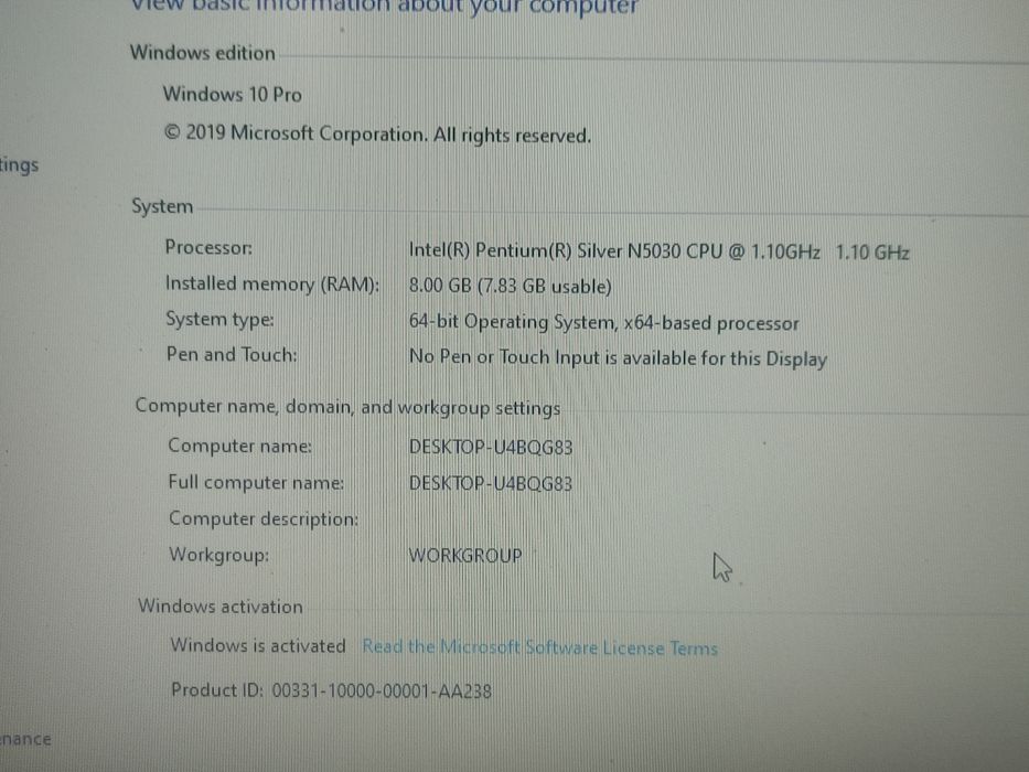 Laptop model NOU - Asus Vivobook F543M - Intel N5030 Quad Core/ 8gb DDR4/ 128GB SSD/ Baterie 3h