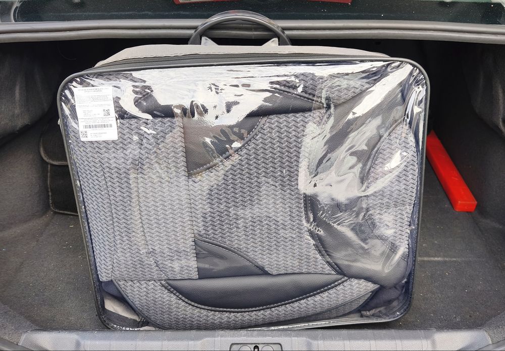 Huse scaune auto, Otom Style, universale, textil, negru + gri, noi