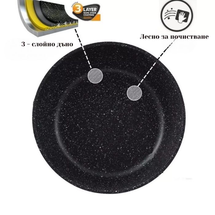 Комплект от 3 тенджери Cheffinger с мраморно покритие 20/24/28 см